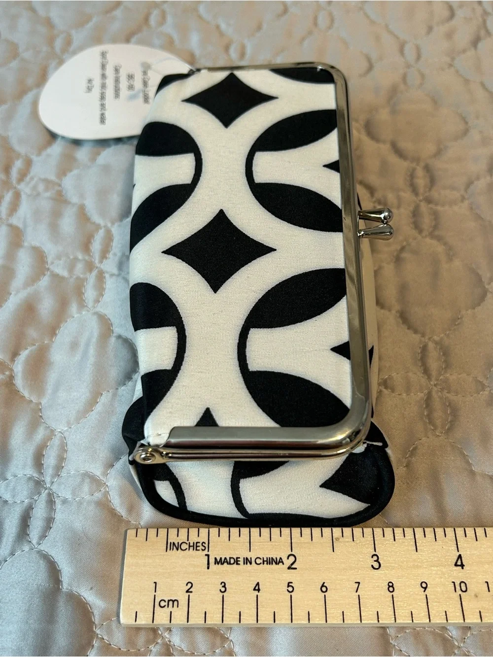 Black & White Geometric Frame Clutch